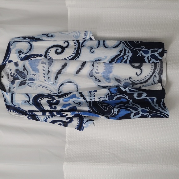 Chico's Sweaters - Chico's Blue and White Patterned Cardigan